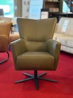 SALE | Breda draaifauteuil | Leder | Groen | Fauteuil | €749, Huis en Inrichting, Fauteuils, Ophalen, Nieuw, 75 tot 100 cm, Modern