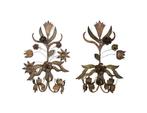 Rare Pair Wall Lamps - Wandkandelaar - Blik / Tole peinte -