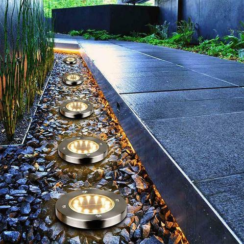 Solar grondspot Impuls LED tuinspot op zonne-energie, Tuin en Terras, Buitenverlichting, Nieuw, Minder dan 50 watt, Led, Rvs, Verzenden