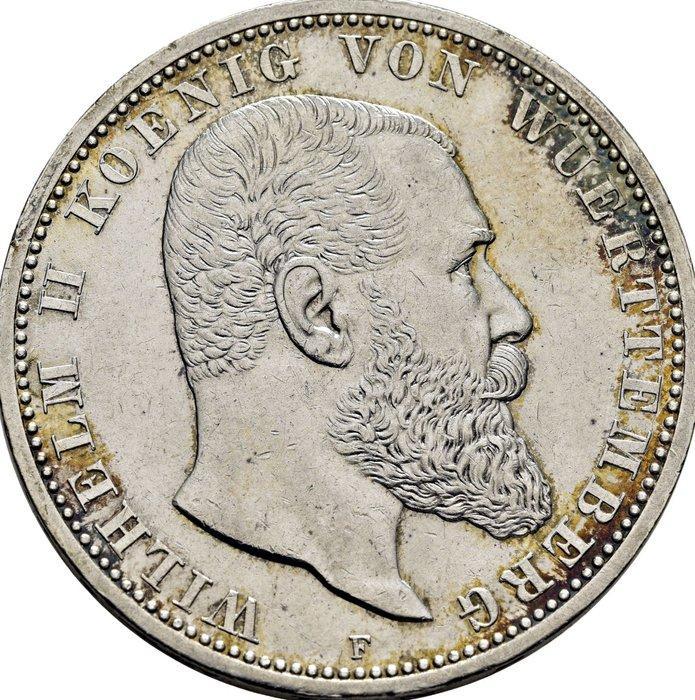 Duitsland, keizerrijk Wilhelm II. 5 Mark 1913F, Württemberg, Postzegels en Munten, Munten | Europa | Niet-Euromunten