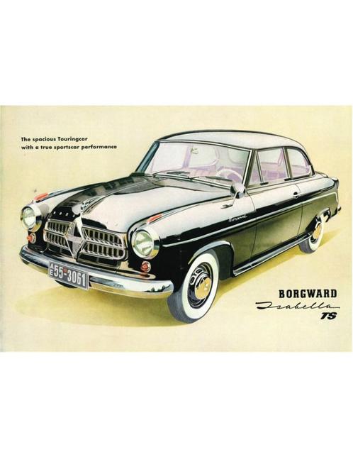 1956 BORGWARD ISABELLA TS LEAFLET ENGELS, Boeken, Auto's | Folders en Tijdschriften