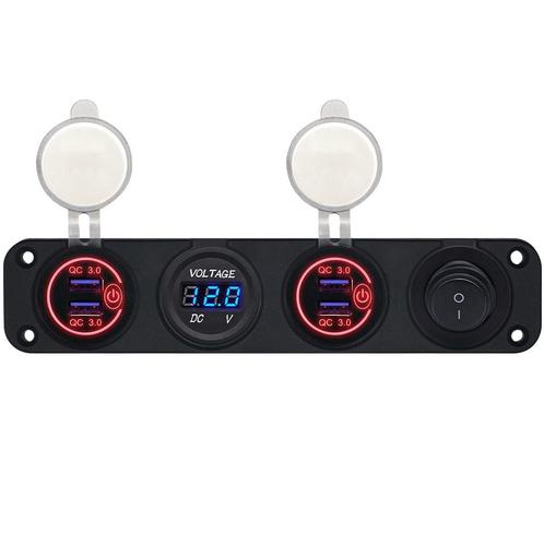 ProRide 12V USB Autolader 4 Poorten - QC3.0 - Voltmeter en, Doe-het-zelf en Verbouw, Elektra en Kabels, Nieuw, Verzenden