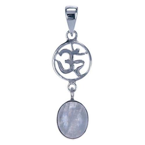 Zilveren Aum met maansteen ketting hanger, Sieraden, Tassen en Uiterlijk, Kettinghangers, Verzenden