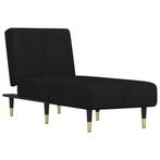 Chaise longue fluweel zwart | Retourdeal 34% Korting, Eenpersoons, Minder dan 75 cm, Nieuw, Ophalen of Verzenden