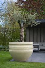 Vesta XXL 120x90 cm Cream, Tuin en Terras, Bloembakken en Plantenbakken, Verzenden, Nieuw, Rond, Beton
