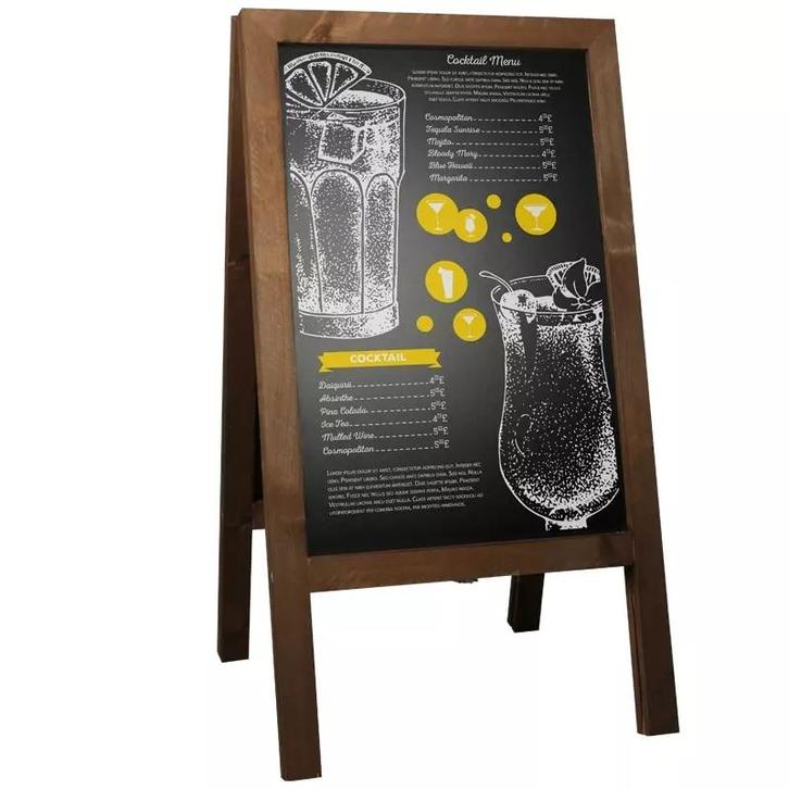 Krijtstoepbord Steigerhout Bruin 46x80 Cm, Zakelijke goederen, Kantoor en Winkelinrichting | Kantoorartikelen, Nieuw in verpakking