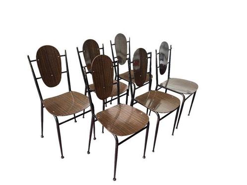 Stoel - Metaal, Formica - Set van zes stoelen, Antiek en Kunst, Kunst | Designobjecten