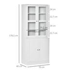 TRUUSK Boekenkast 178,5 cm - Hoge Vitrinekast - Glazen Deur, Huis en Inrichting, Kasten | Boekenkasten, Verzenden, Nieuw
