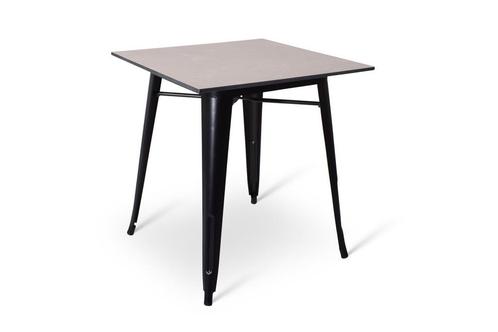 Metalen terrastafel - Zwart | 70x70cm | Hamburg, Tuin en Terras, Tuintafels, Nieuw, Kunststof, Vierkant, Ophalen of Verzenden