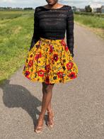 Afrikaanse print mini rok - Gele bloemen - S, Kleding | Dames, Ophalen of Verzenden, Nieuw