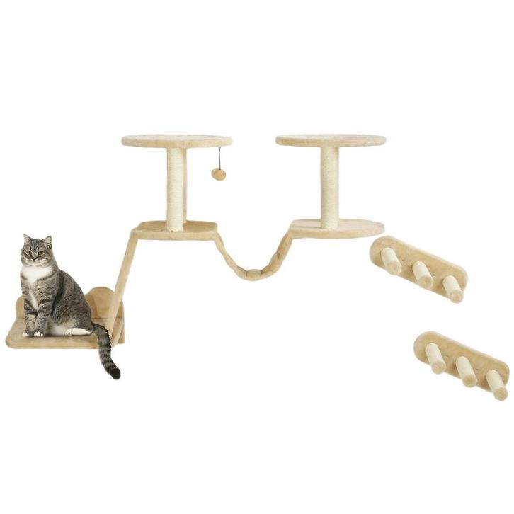 TRUUSK Katten Klimmuur Set - 3-delig Kattenmeubilair - Krabp, Dieren en Toebehoren, Katten-accessoires, Nieuw, Verzenden