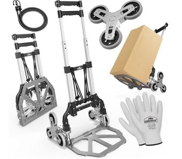 Steekwagen Zilver/Zwart aluminium 80kg voor Trap in hoogt... beschikbaar voor biedingen