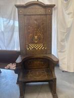 A rare intarsia Renaissance style throne chair - Stoel -