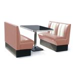 2 x Classic Dinerbooth Dusty Rose + Tafel, Huis en Inrichting, Banken | Bankstellen, Ophalen, Gebruikt