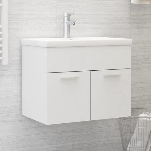 vidaXL Wastafelkast 60x38,5x46 cm bewerkt hout wit, Huis en Inrichting, Badkamer | Badkamermeubels, Nieuw, Minder dan 100 cm, Verzenden