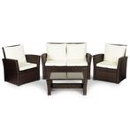 Loungeset Wit Polyrattan | B-keuze | Scherpe Prijs, Tuin en Terras, 4 zitplaatsen, Rotan, Nieuw, Ophalen of Verzenden
