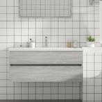 vidaXL Wastafelkast 100x38,5x45 cm bewerkt hout grijs sonoma, Huis en Inrichting, Badkamer | Badkamermeubels, Verzenden, Nieuw