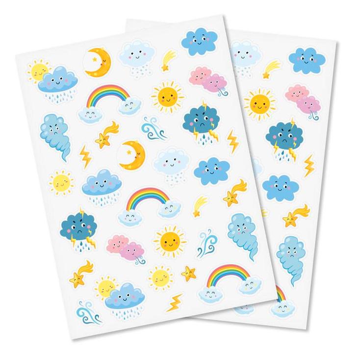 Stickers -Japanse Kawaii Weer - Regenboog/Wolken/Zon/Sterren, Hobby en Vrije tijd, Stickers en Plaatjes, Nieuw, Ophalen of Verzenden