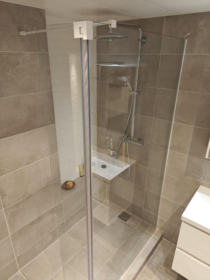 inloopdouche 120cm met scharnierbaar deel - 0014 0008, Doe-het-zelf en Verbouw, Sanitair, Douche, Nieuw, Glas, Ophalen