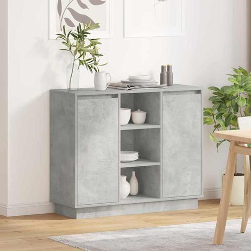 vidaXL Dressoir met LED Betongrijs 90x32x75 cm Gemaakt van, Huis en Inrichting, Slaapkamer | Nachtkastjes, Nieuw, Minder dan 45 cm