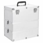 vidaXL Make-up koffer 37x24x40 cm aluminium zilverkleurig, Sieraden, Tassen en Uiterlijk, Toilettassen, Verzenden, Nieuw