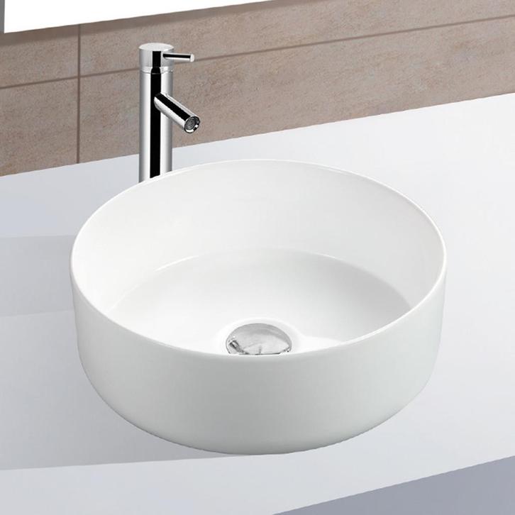 Waskom BWS Opbouw Keramiek Rond 36x36x12 cm Wit, Doe-het-zelf en Verbouw, Sanitair, Overige typen, Nieuw, Ophalen of Verzenden