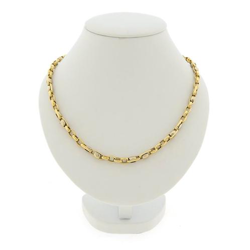 Bicolor gouden anker schakel collier | 44,5 cm, Sieraden, Tassen en Uiterlijk, Kettingen, Overige kleuren, Gebruikt, Goud, Ophalen of Verzenden