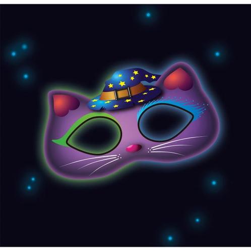 Masker Kat Glow In The Dark 19cm, Hobby en Vrije tijd, Feestartikelen, Nieuw, Verzenden