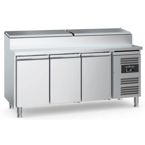 Ecofrost Saladette RVS deksel | 417L | 8x 1/3 GN | 3 deurs |, Witgoed en Apparatuur, Koelkasten en IJskasten, Ophalen of Verzenden