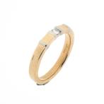 Bicolor gouden ring met diamant | 0,15 ct. (witgoud, unisex), Gebruikt, Overige kleuren, 19 tot 20, Ophalen of Verzenden