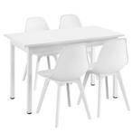 Eetkamerset eethoek Lendava 5-delig tafel met 4 stoelen wit, Huis en Inrichting, Verzenden, Nieuw