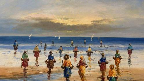 Roy Vidal (XXI) - Las mariscadoras, Antiek en Kunst, Kunst | Schilderijen | Klassiek