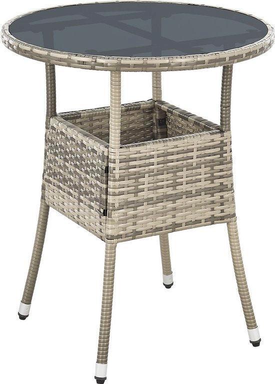 2dekans | Juskys Polyrotan Tuintafel / Bijzettafel /, Tuin en Terras, Tuinsets en Loungesets, Zo goed als nieuw, Ophalen of Verzenden