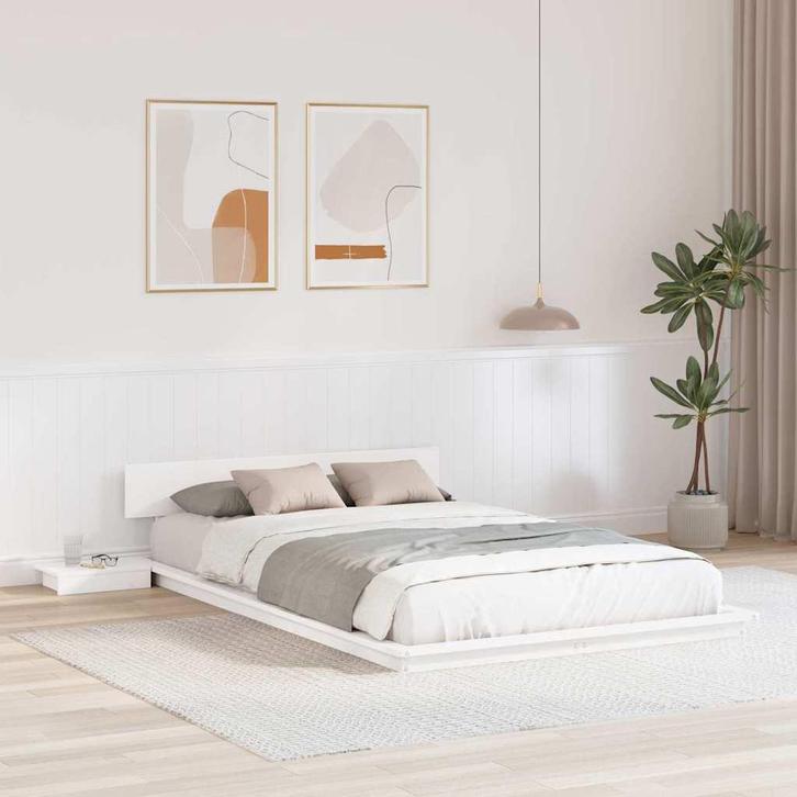 vidaXL Bedframe Bruin 140 x 190 cm Hout, Huis en Inrichting, Slaapkamer | Bedden, Wit, Nieuw, Hout, Verzenden
