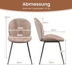 Eetkamerstoelen - Set van 2 - Fluweel - Bruin - COSTWAY, Huis en Inrichting, Stoelen, Verzenden, Zo goed als nieuw