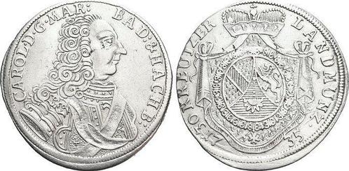 30 Kreuzer (1/2 Gulden) 1735 Baden-durlach Karl Wilhelm 1..., Postzegels en Munten, Munten | Europa | Niet-Euromunten, Verzenden