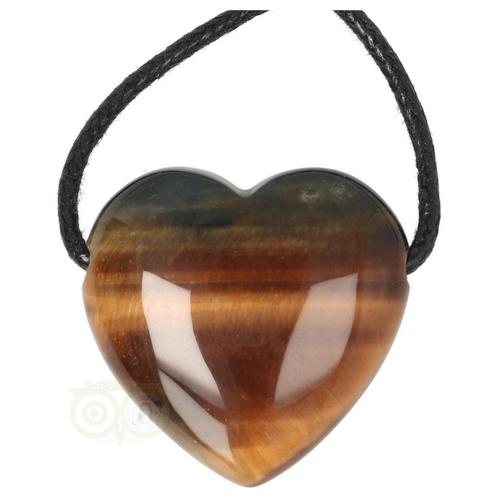 Valkenoog ( Blauwe Tijgeroog )  hart hanger Nr 16, Sieraden, Tassen en Uiterlijk, Edelstenen, Nieuw, Verzenden