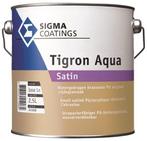 Sigma Tigron Aqua Satin - Wit - 2,5 liter (Lakverf), Wit, Nieuw, Ophalen of Verzenden, Lak