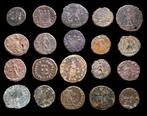 Romeinse Rijk Lote 20 monedas Æ acuñadas entre los siglos, Postzegels en Munten