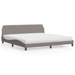 vidaXL Bed met matras Dover stof taupe 200x200 cm, Huis en Inrichting, Slaapkamer | Bedden, Verzenden, Overige maten, 200 cm, Stof