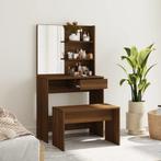 vidaXL Kaptafelset 74,5x40x141 cm bruineiken, Verzenden, Nieuw