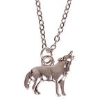 Ketting Zilverkleurig 55cm - Hangertje Huilende Wolf zilverk, Ophalen of Verzenden, Nieuw