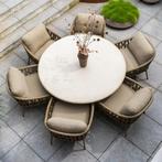 Hampton Biarritz low dining tuinset 160xH69 cm rond 7 delig, Ophalen of Verzenden, Nieuw