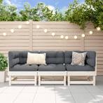 vidaXL 3-delige Loungeset massief grenenhout wit, Verzenden, Nieuw, Loungeset
