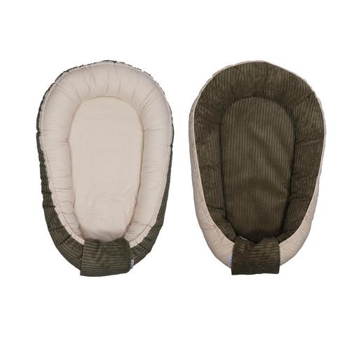 MamaLoes Velours Rib Groen Omkeerbaar Babynest ML020123, Kinderen en Baby's, Kinderkamer | Beddengoed, Nieuw, Verzenden