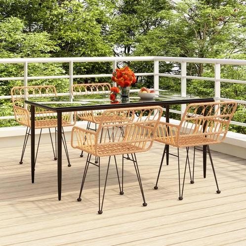 vidaXL 5-delige Tuinset poly rattan, Tuin en Terras, Tuinsets en Loungesets, Tuinset, Nieuw, 4 zitplaatsen, Rotan, Verzenden