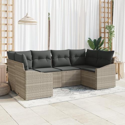 vidaXL 6-delige Tuinbankenset met kussens poly rattan, Tuin en Terras, Tuinsets en Loungesets, Nieuw, Rotan, Verzenden