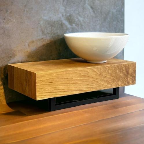 Fonteinplank Casajoy Bold 50x25x10 cm Eiken Met Waskom 28 cm, Doe-het-zelf en Verbouw, Sanitair, Ophalen of Verzenden