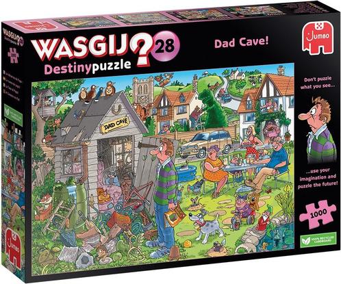 Wasgij Destiny 28 - De Mancave van Pa! Puzzel (1000 stukjes), Hobby en Vrije tijd, Denksport en Puzzels, Nieuw, Verzenden