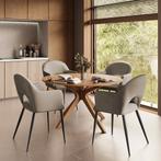 Eetkamerstoel Sachel, fluweellook, gestoffeerd, 120 kg - tau, Huis en Inrichting, Stoelen, Verzenden, Nieuw